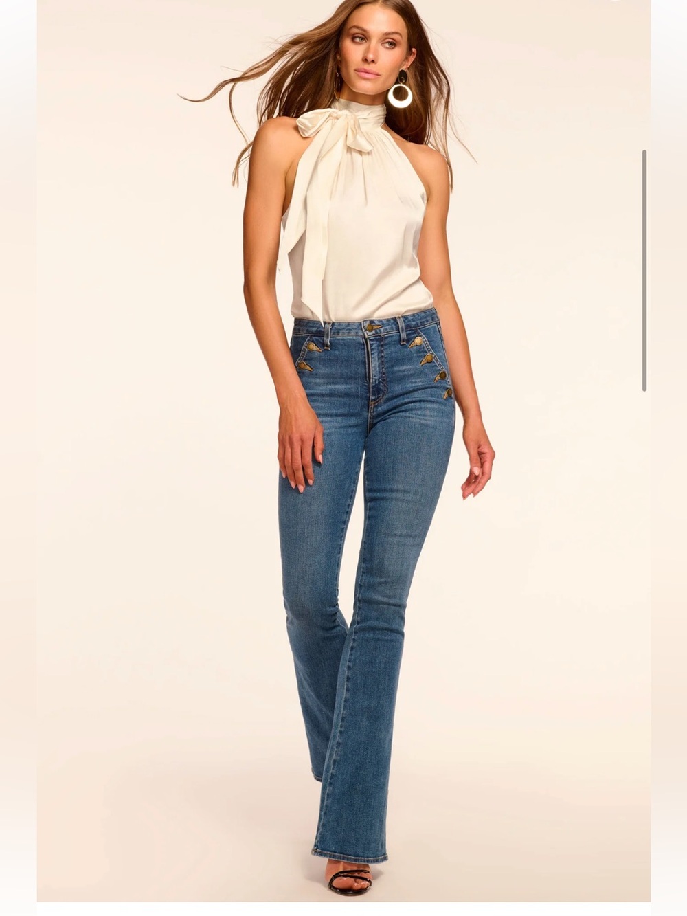 Ramy Brook Blue High-Rise Flare Jeans Helena